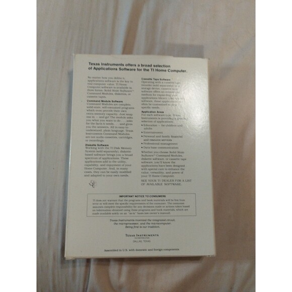 Texas Instruments TI-99/4A - Connect Four  - Complete In Box - Tested - Picture 7 of 10